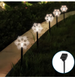 Luces de navidad exterior con forma de copo de nieve y pica para el suelo 1m fría