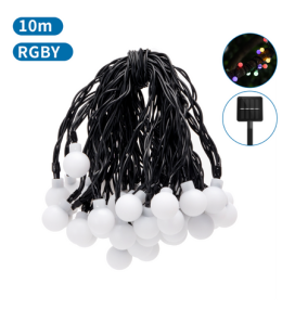 Guirnalda bolas led solar 12m cálida