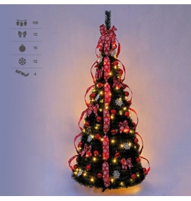 Árbol de Navidad plegable con luces y decoración Niah 1,5m