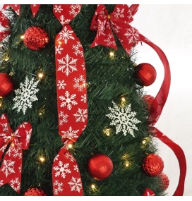 Árbol de Navidad plegable con luces y decoración Niah 1,8m