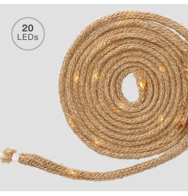 Guirnalda luces con cuerda 1,9m cálida pilas