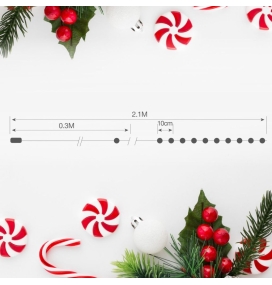 Guirnalda luces de cuerda con piñas 1,8m cálida pilas