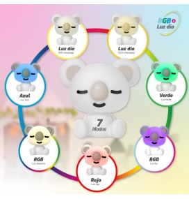 Lámpara infantil sin cables Koala RGB blanco