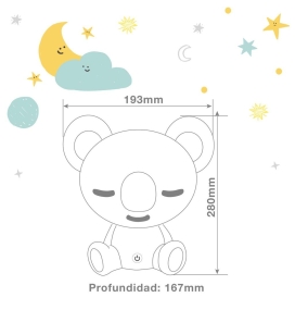 Lámpara infantil sin cables Koala RGB blanco