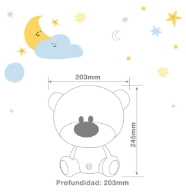 Lámpara infantil sin cables Osito RGB blanco