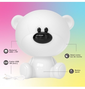 Lámpara infantil sin cables Osito RGB blanco
