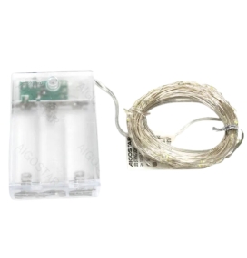 Guirnalda led de alambre 10m con pilas 6500K