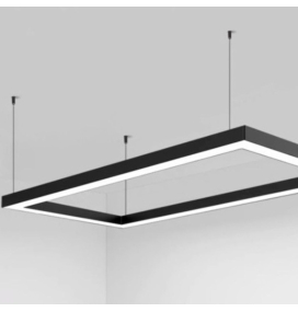 Lámpara lineal led colgante o superficie 40W 120cm negra CCT