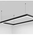 Lámpara lineal led colgante o superficie 60W 180cm negra CCT