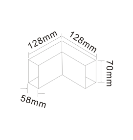 Conector led angular blanco 10W CCT 90º para lámparas lineales