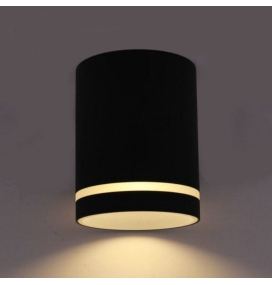 Plafón de techo para bombilla GU10 negro 9,7cm