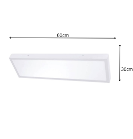 Plafón led rectangular 60x30cm 36W CCT blanco
