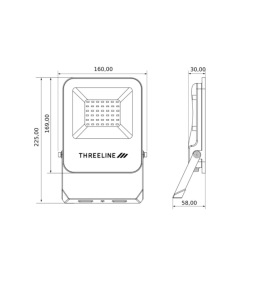 Foco proyector led 30W con sensor de movimiento y mando negro