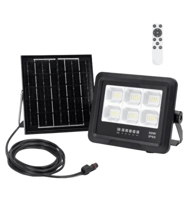 Foco proyector led solar 50W 6000K negro SP06