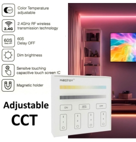 Mando de pared B2 para tiras led monocolor y CCT 4 zonas