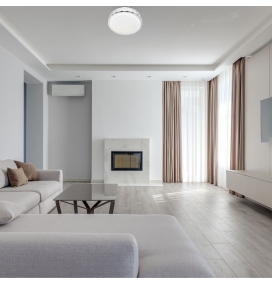 Plafón de techo led transparente con efecto estrellas y mando CCT 44W 40cm