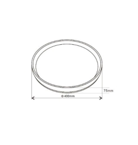 Plafón de techo led CCT con mando 44W Ø40cm negro