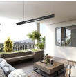 Lámpara lineal led colgante o superficie 36W 120cm negra CCT