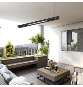 Lámpara lineal led colgante o superficie 36W 120cm negra CCT