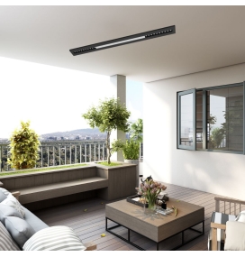 Lámpara lineal led colgante o superficie 36W 120cm negra CCT