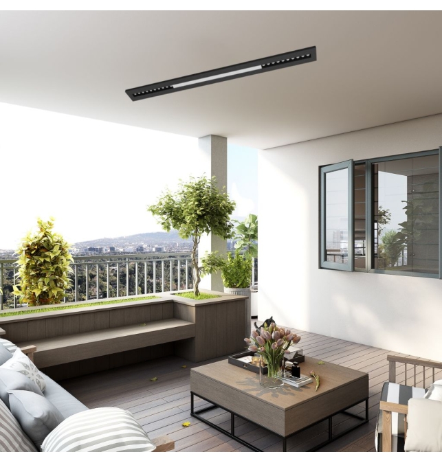 Lámpara lineal led colgante o superficie 36W 120cm negra CCT