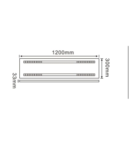 Plafón led de techo rectangular 120x30cm 48W CCT blanco