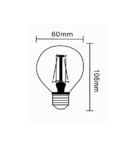Bombilla led E27 4W filamento 380Lm 2700K