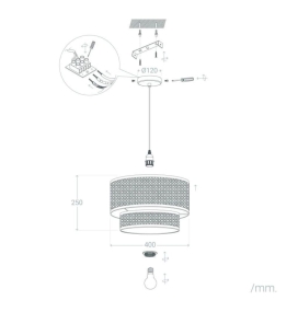 Lámpara colgante decorativa ratán Thalia E27