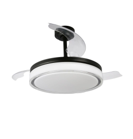 Ventilador de techo led con aspas retráctiles Delta 72W negro