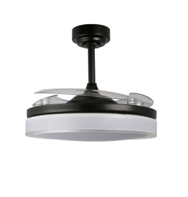 Ventilador de techo led con aspas retráctiles Delta 72W negro