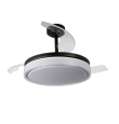 Ventilador de techo led con aspas retráctiles Delta 72W negro