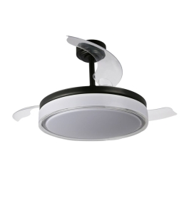 Ventilador de techo led con aspas retráctiles Delta 72W negro