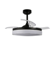 Ventilador de techo led con aspas retráctiles Delta 72W negro