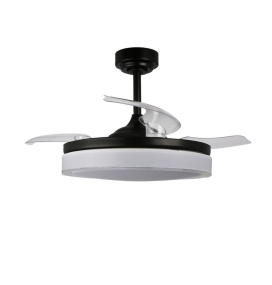 Ventilador de techo led con aspas retráctiles Delta 72W negro