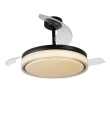 Ventilador de techo led con aspas retráctiles Delta 72W negro