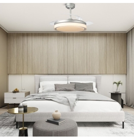 Ventilador de techo led con aspas retráctiles Delta 72W gris