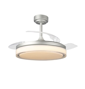 Ventilador de techo led con aspas retráctiles Delta 72W gris