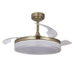 Ventilador de techo led con aspas retráctiles Delta 72W cuero