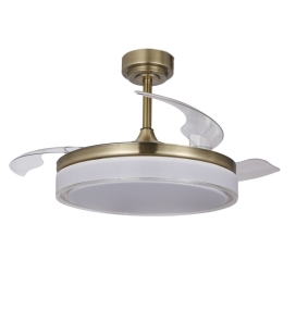 Ventilador de techo led con aspas retráctiles Delta 72W cuero