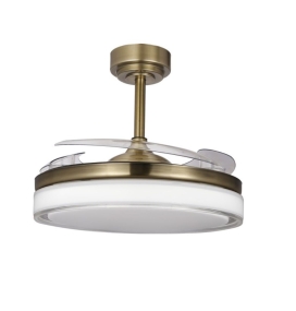 Ventilador de techo led con aspas retráctiles Delta 72W cuero