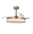 Ventilador de techo led con aspas retráctiles Delta 72W cuero