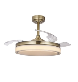 Ventilador de techo led con aspas retráctiles Delta 72W cuero