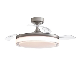 Ventilador de techo led con aspas retráctiles Delta 72W níquel