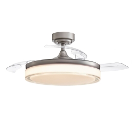 Ventilador de techo led con aspas retráctiles Delta 72W níquel