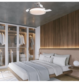 Ventilador de techo led con aspas retráctiles Delta 72W níquel