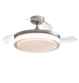 Ventilador de techo led con aspas retráctiles Delta 72W níquel