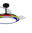 Ventilador de techo led Vega con aspas retráctiles 65W negro RGB