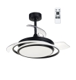 Ventilador de techo led Vega mini con aspas retráctiles 40W negro