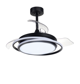 Ventilador de techo led Vega mini con aspas retráctiles 40W negro