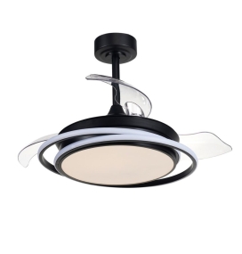 Ventilador de techo led Vega mini con aspas retráctiles 40W negro